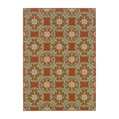 Covington Home Majorca Floral Lattice Indoor Outdoor Rectangular Accent Rug