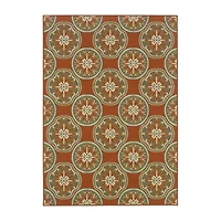 Covington Home Majorca Floral Lattice Indoor Outdoor Rectangular Accent Rug