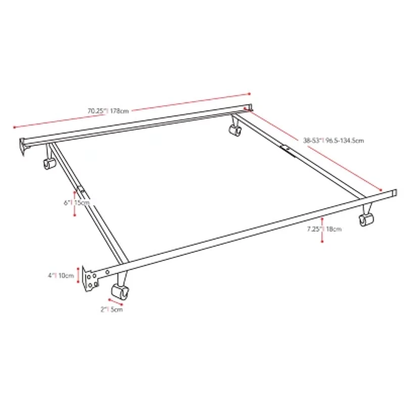 Corliving Adjustable Twin To Full Bed Frame