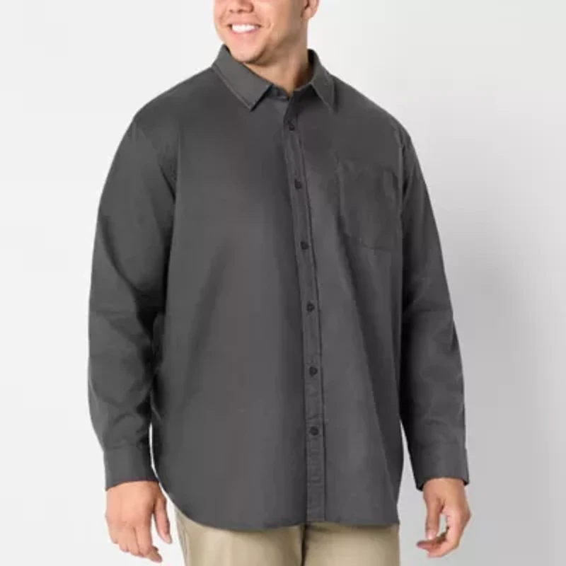 mutual weave Big and Tall Mens Regular Fit Long Sleeve Button-Down Oxford Shirt