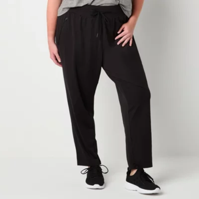 Xersion EverUltra-Lite Womens Tapered Mid Rise Plus Active Jogger Pant