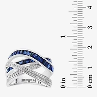 Effy Final Call Womens 1/3 CT. T.W. Genuine Blue Sapphire 14K White Gold Cocktail Ring