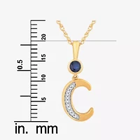 C Womens Lab Created Blue Sapphire 14K Gold Over Silver 18 Inch Pendant Necklace
