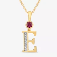 E Womens Lab Created Red Ruby 14K Gold Over Silver 18 Inch Pendant Necklace