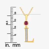 Womens Lab Created Red Ruby 14K Gold Over Silver 18 Inch Pendant Necklace