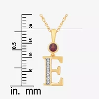 E Womens Genuine Red Garnet 14K Gold Over Silver 18 Inch Pendant Necklace