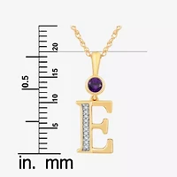 E Womens Genuine Purple Amethyst 14K Gold Over Silver 18 Inch Pendant Necklace