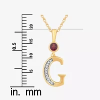 Womens Genuine Red Garnet 14K Gold Over Silver 18 Inch Pendant Necklace