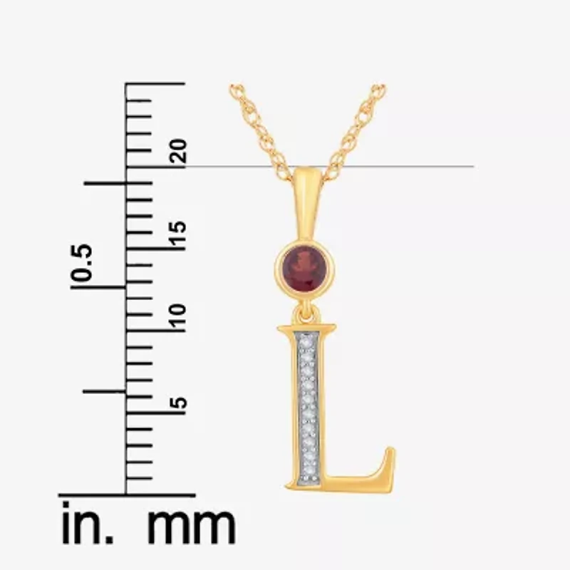 Womens Genuine Red Garnet 14K Gold Over Silver 18 Inch Pendant Necklace