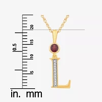 Womens Genuine Red Garnet 14K Gold Over Silver 18 Inch Pendant Necklace