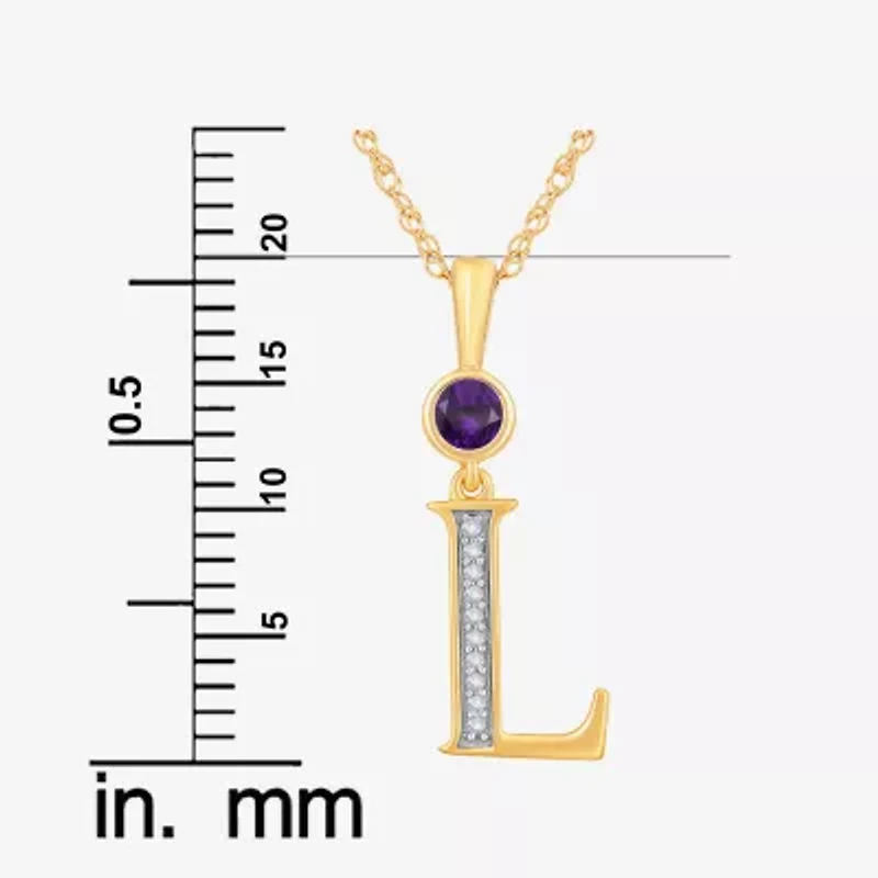 Womens Genuine Purple Amethyst 14K Gold Over Silver 18 Inch Pendant Necklace