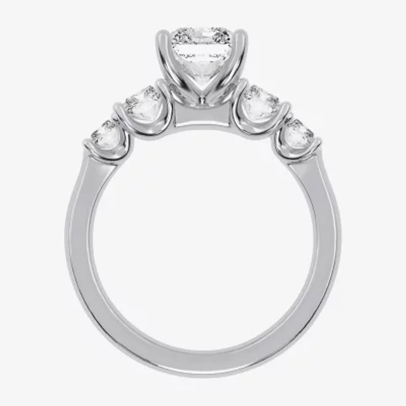 (G / Vs2-Si1) Womens 3 1/2 CT. T.W Lab Grown White Diamond 14K Gold 5-Stone Engagement Ring