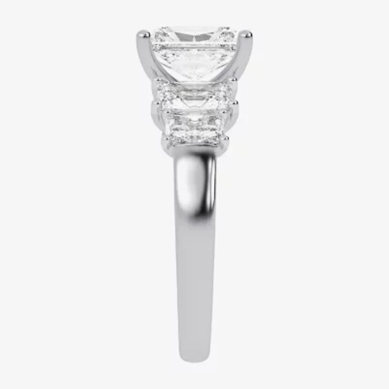 (G / Vs2-Si1) Womens 3 1/2 CT. T.W Lab Grown White Diamond 14K Gold 5-Stone Engagement Ring