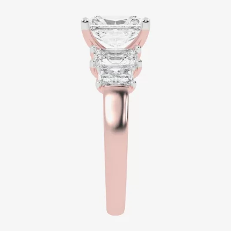 (G / Vs2-Si1) Womens 3 1/2 CT. T.W Lab Grown White Diamond 14K Gold 5-Stone Engagement Ring