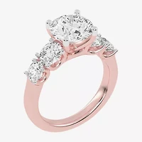 (G / Vs2-Si1) Womens 3 1/2 CT. T.W Lab Grown White Diamond 14K Gold Round 5-Stone Engagement Ring