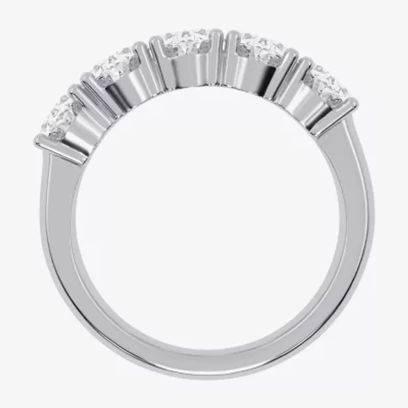 G / Vs2-Si2) Womens 2 1/2 CT. T.W. Lab Grown White Diamond 14K Gold 5-Stone Anniversary Band