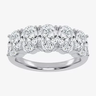 G / Vs2-Si2) Womens 2 1/2 CT. T.W. Lab Grown White Diamond 14K Gold 5-Stone Anniversary Band