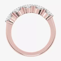 G / Vs2-Si2) Womens 2 1/2 CT. T.W. Lab Grown White Diamond 14K Rose Gold 5-Stone Anniversary Band