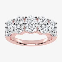 G / Vs2-Si2) Womens 2 1/2 CT. T.W. Lab Grown White Diamond 14K Rose Gold 5-Stone Anniversary Band