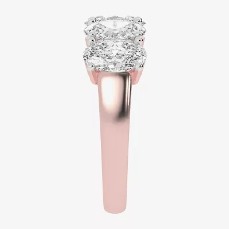 G / Vs2-Si2) Womens 2 1/2 CT. T.W. Lab Grown White Diamond 14K Rose Gold 5-Stone Anniversary Band