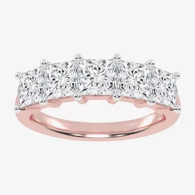 (G / Vs2-Si2) Womens 2 1/2 CT. T.W. Lab Grown White Diamond 14K Gold 5-Stone Anniversary Band