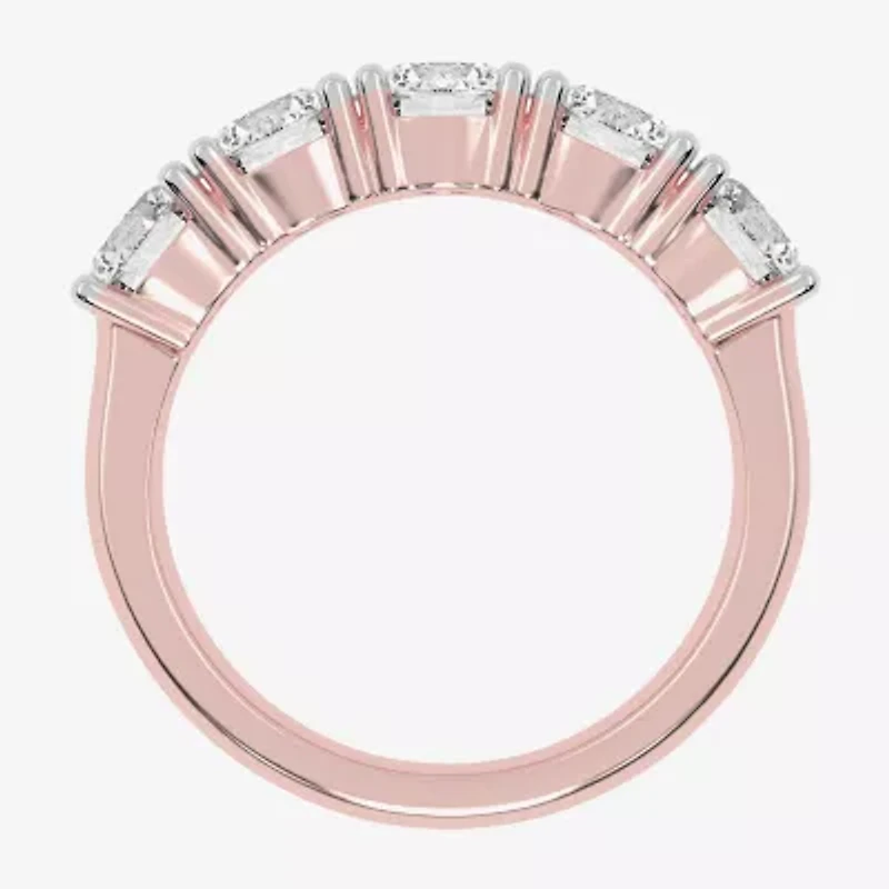 G / Vs2-Si2) Womens 2 1/2 CT. T.W. Lab Grown White Diamond 14K Gold 5-Stone Anniversary Band