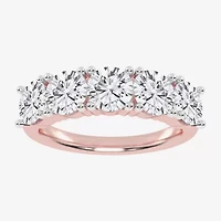 G / Vs2-Si2) Womens 2 1/2 CT. T.W. Lab Grown White Diamond 14K Gold 5-Stone Anniversary Band