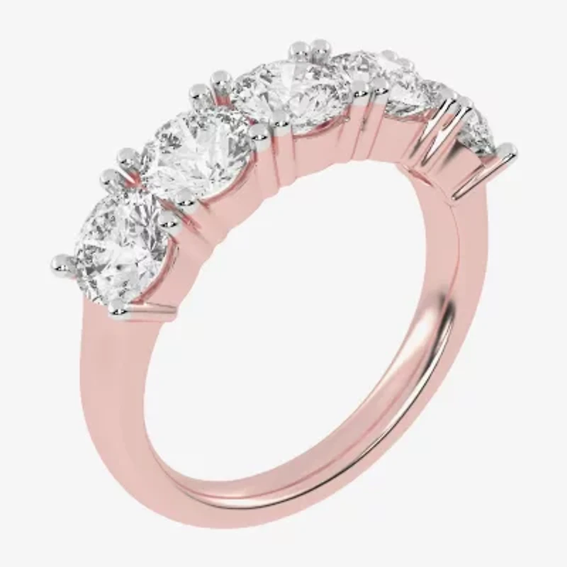 G / Vs2-Si2) Womens 2 1/2 CT. T.W. Lab Grown White Diamond 14K Gold 5-Stone Anniversary Band