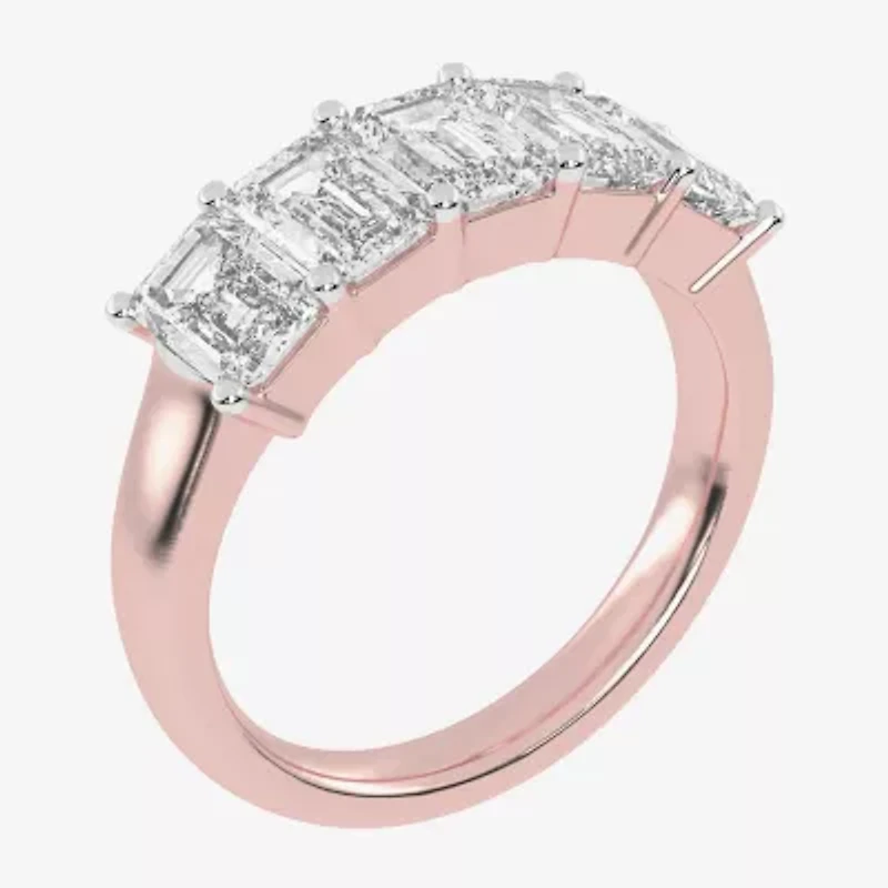 G / Vs2-Si2) Womens 2 1/2 CT. T.W. Lab Grown White Diamond 14K Gold 5-Stone Anniversary Band