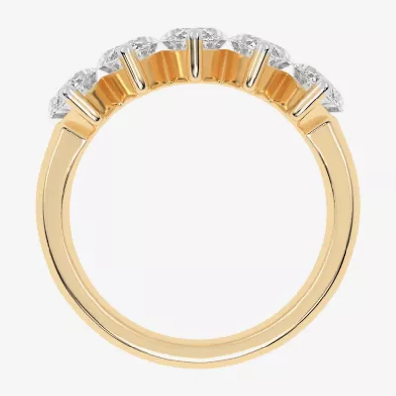 (G / Vs2-Si2) Womens 2 1/2 CT. T.W. Lab Grown White Diamond 14K Gold 5-Stone Anniversary Band