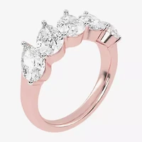 (G / Vs2-Si2) Womens 2 1/2 CT. T.W. Lab Grown White Diamond 14K Rose Gold 5-Stone Anniversary Band
