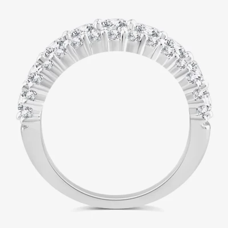 (G / Si1-Si2) Womens 2 1/4 CT. T.W. Lab Grown White Diamond 10K Gold Anniversary Band