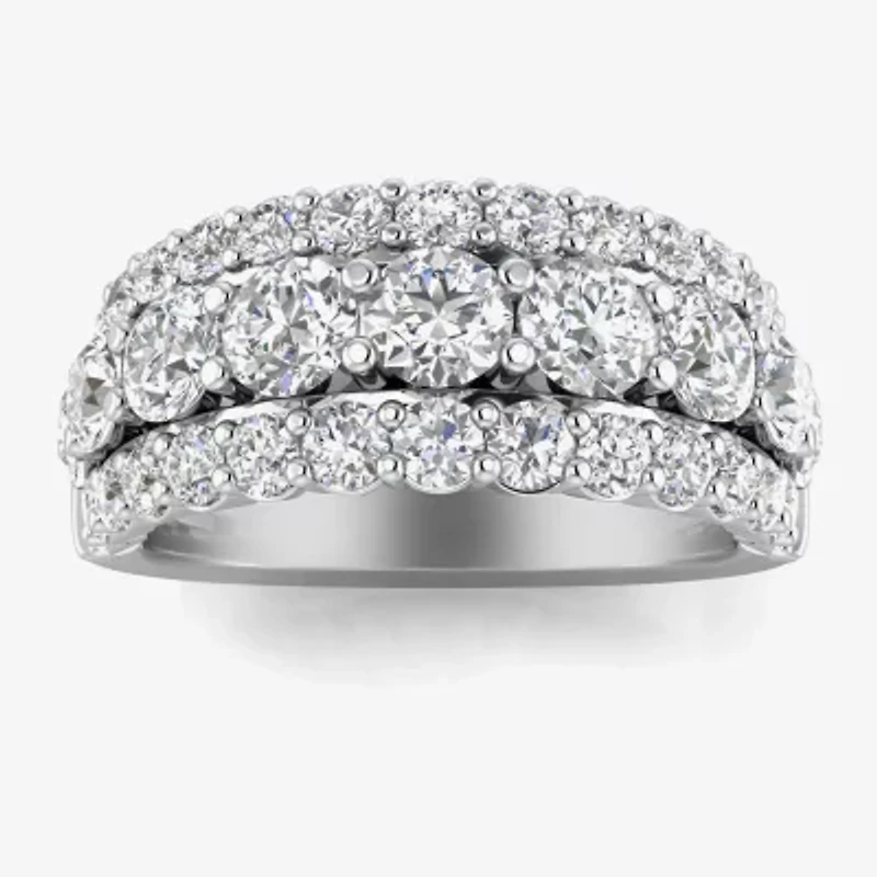 (G / Si1-Si2) Womens 2 1/4 CT. T.W. Lab Grown White Diamond 10K Gold Anniversary Band