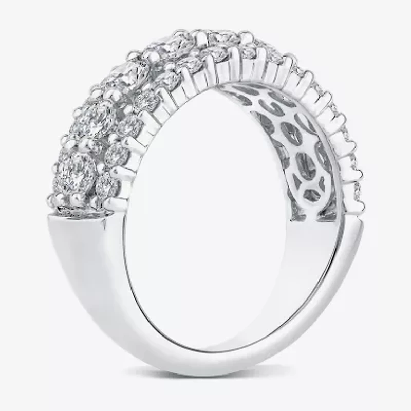 (G / Si1-Si2) Womens 2 1/4 CT. T.W. Lab Grown White Diamond 10K Gold Anniversary Band