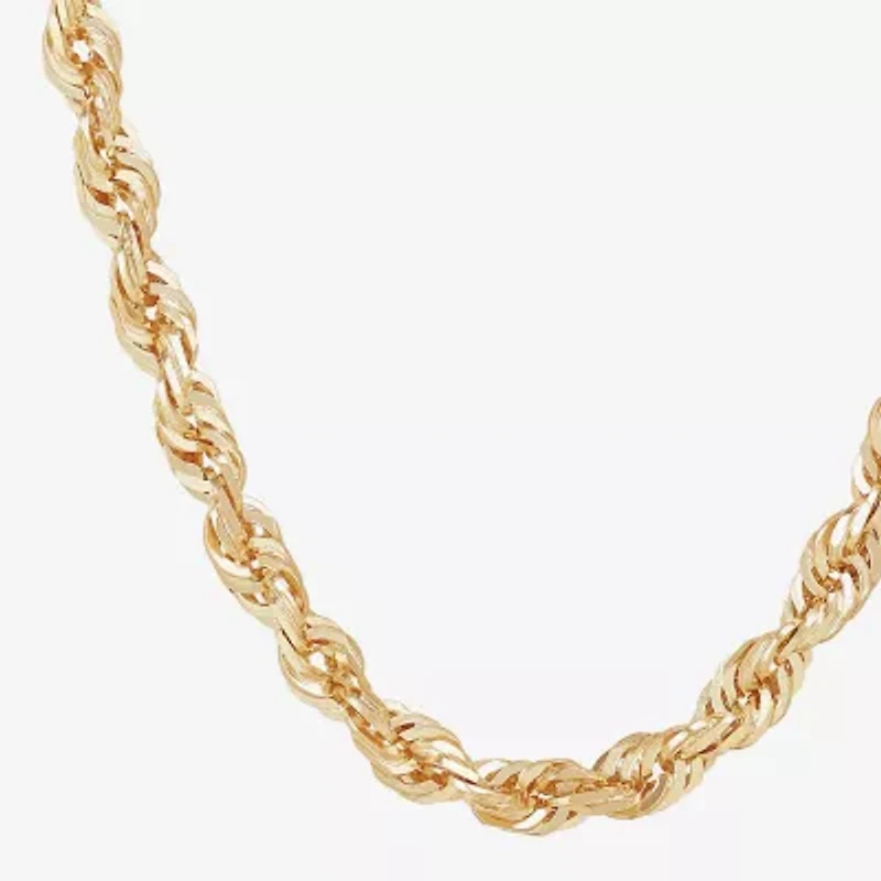 Womens 14K Gold 22 Inch Rope Chain Necklace