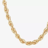 Womens 14K Gold 22 Inch Rope Chain Necklace
