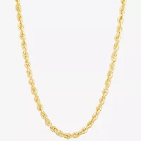 Womens 14K Gold 22 Inch Rope Chain Necklace
