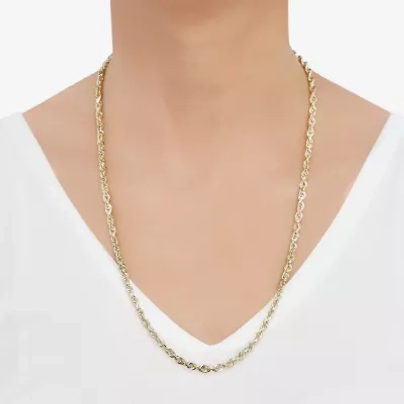 Womens 14K Gold 22 Inch Rope Chain Necklace