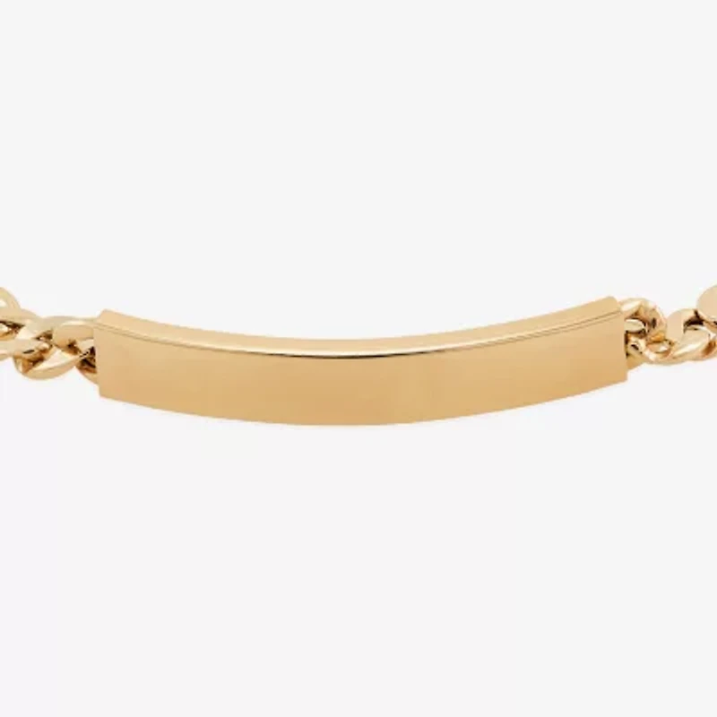 Made in Italy Mens 14K Gold 8 3/4 Inch Hollow Curb Id Bracelet