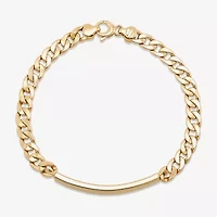 Made in Italy Mens 14K Gold 8 3/4 Inch Hollow Curb Id Bracelet