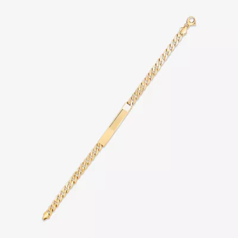 Made in Italy Mens 14K Gold 8 3/4 Inch Hollow Curb Id Bracelet