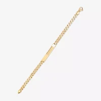 Made in Italy Mens 14K Gold 8 3/4 Inch Hollow Curb Id Bracelet