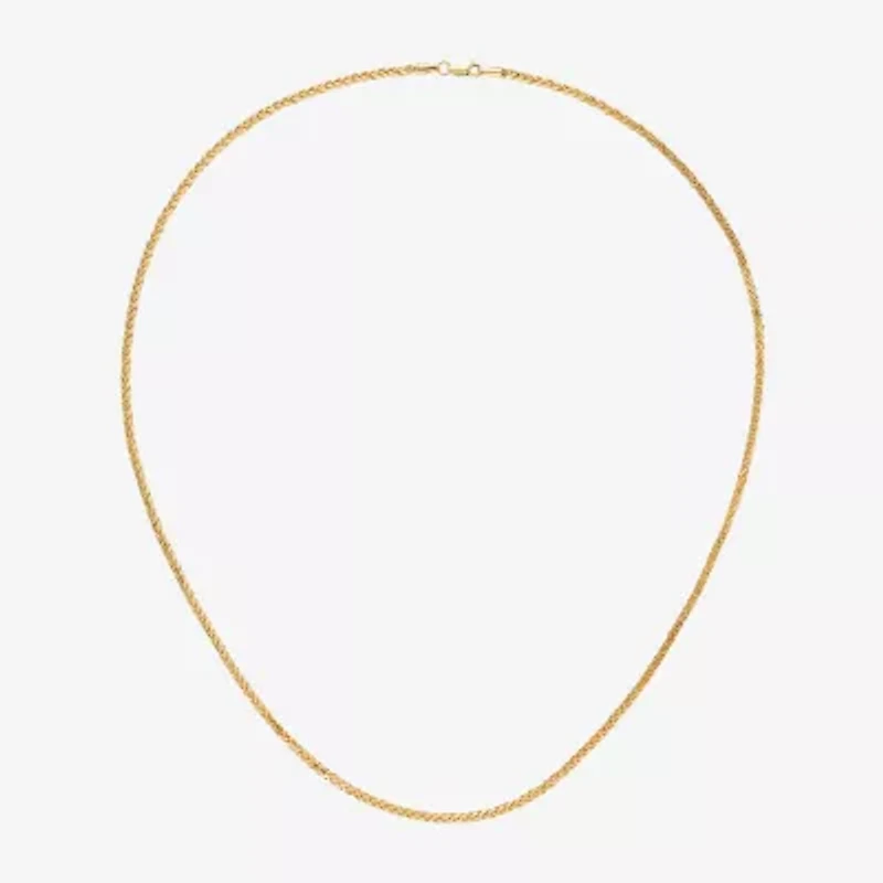 Unisex Adult 14K Gold 20 Inch Wheat Chain Necklace