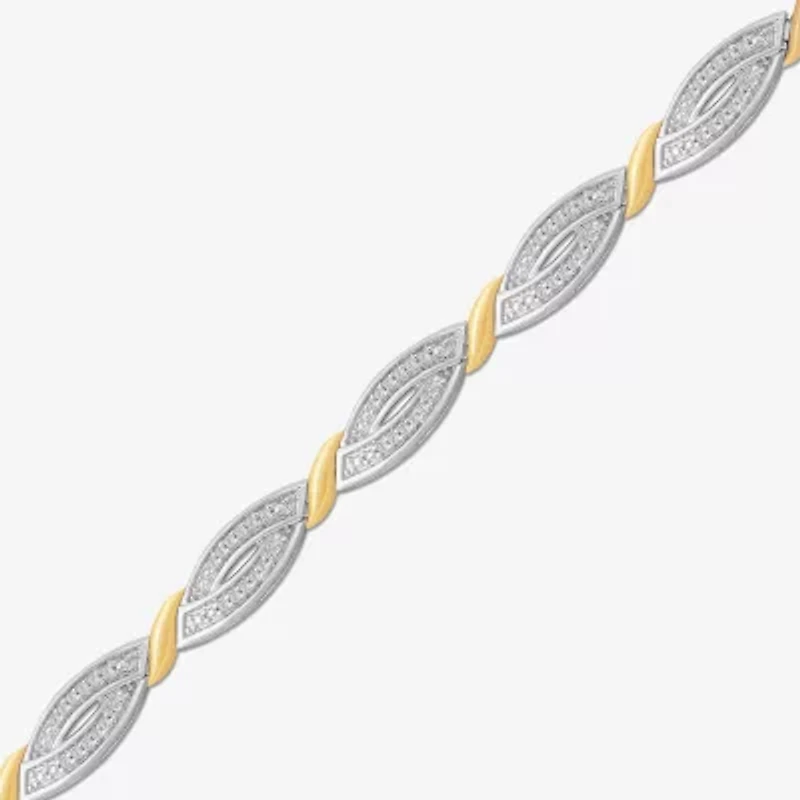 1/2 CT. T.W. Genuine White Diamond 14K Gold Over Silver & Sterling Silver Tennis Bracelet