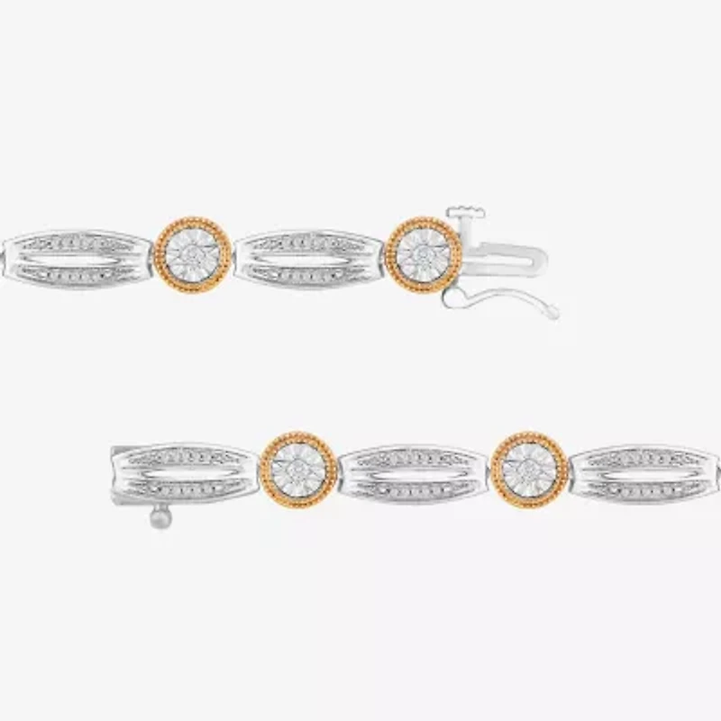 1/2 CT. T.W. Genuine White Diamond 14K Gold Over Silver Tennis Bracelet