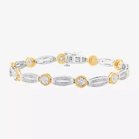 1/2 CT. T.W. Genuine White Diamond 14K Gold Over Silver Tennis Bracelet