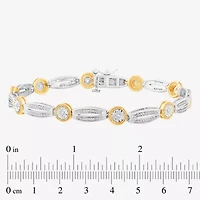 1/2 CT. T.W. Genuine White Diamond 14K Gold Over Silver Tennis Bracelet