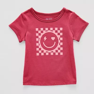 Okie Dokie Toddler & Little Girls U Neck Short Sleeve Regular Fit Graphic T-Shirt