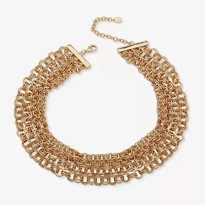 Worthington Gold Tone Womens Inch Collar Necklace
