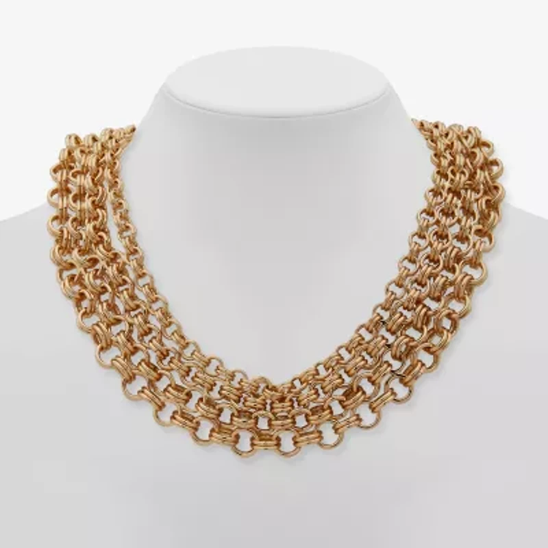 Worthington Gold Tone Womens Inch Collar Necklace